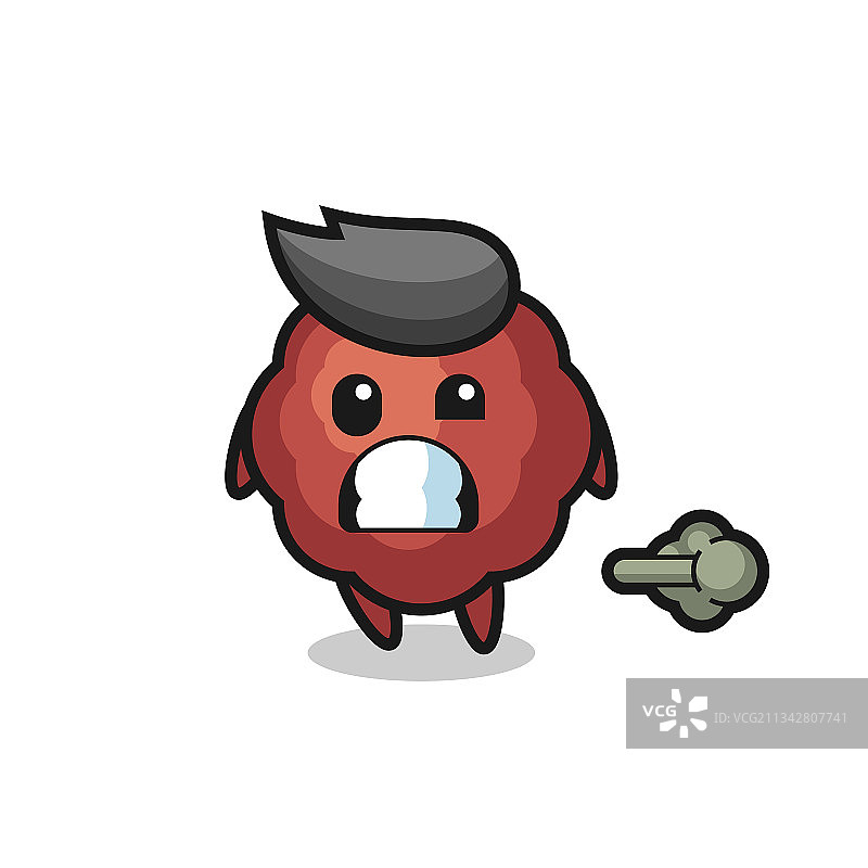 卡通肉丸放屁图片素材