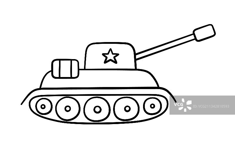 手绘星星儿童军事坦克图片素材