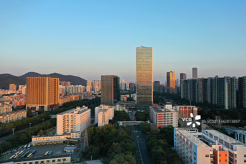 广东省南山区欧洲城大方城航拍图片素材
