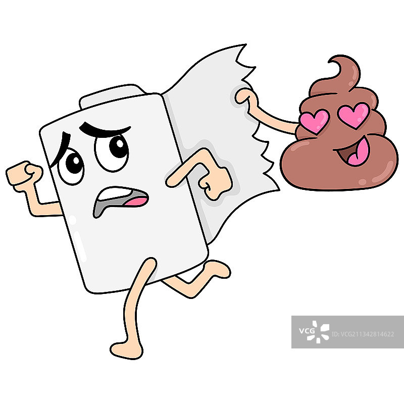 卫生纸卷逃跑图片素材