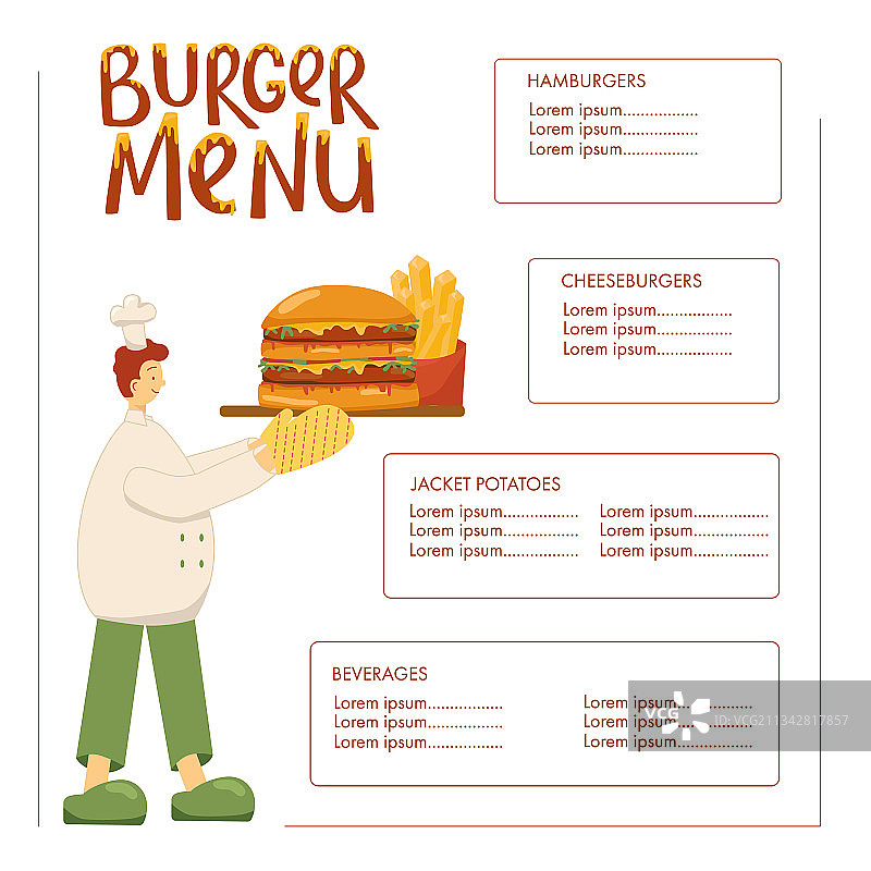 快餐手写汉堡菜单招牌图片素材
