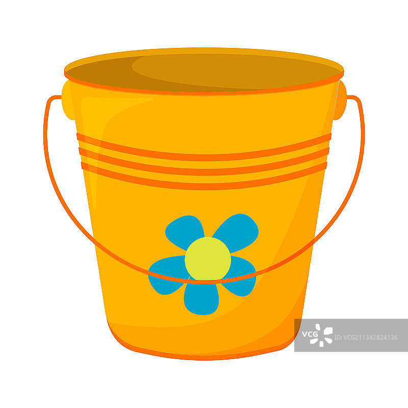白色背景上的彩色水桶图片素材