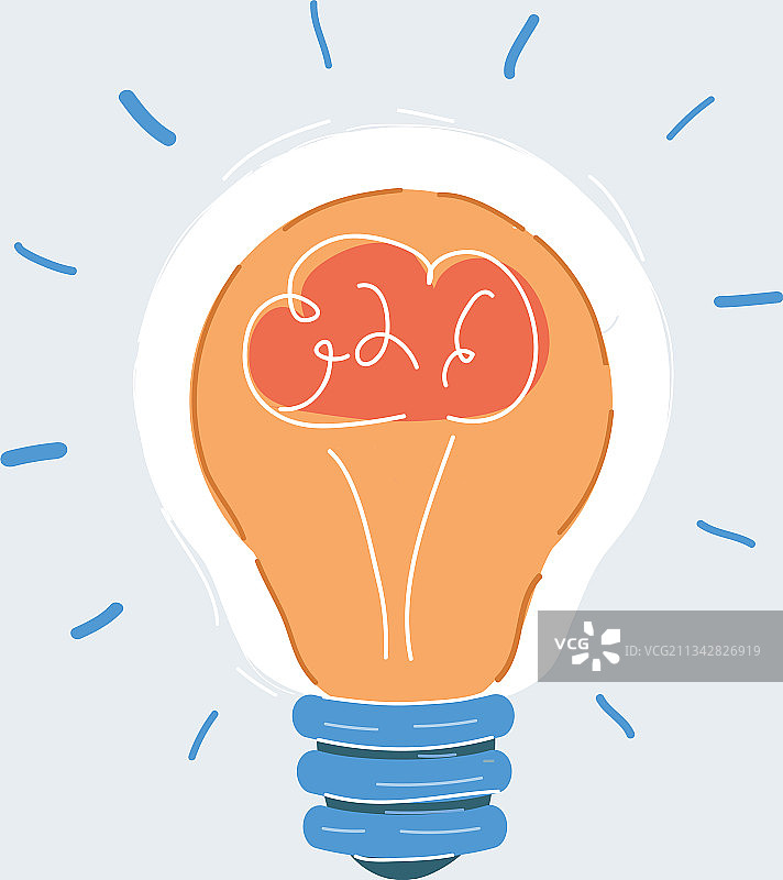 大脑灯泡图片素材