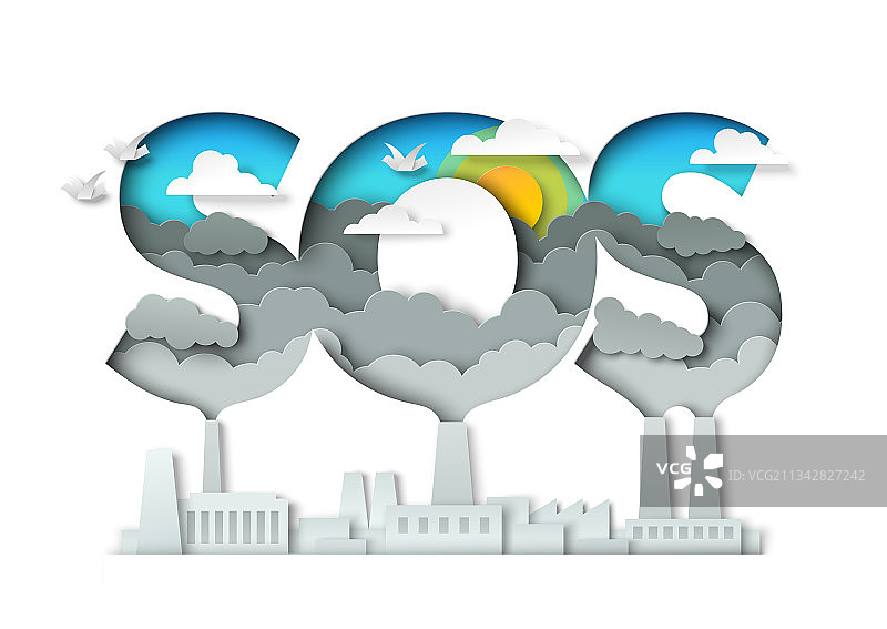 停止空气污染横幅排版图片素材