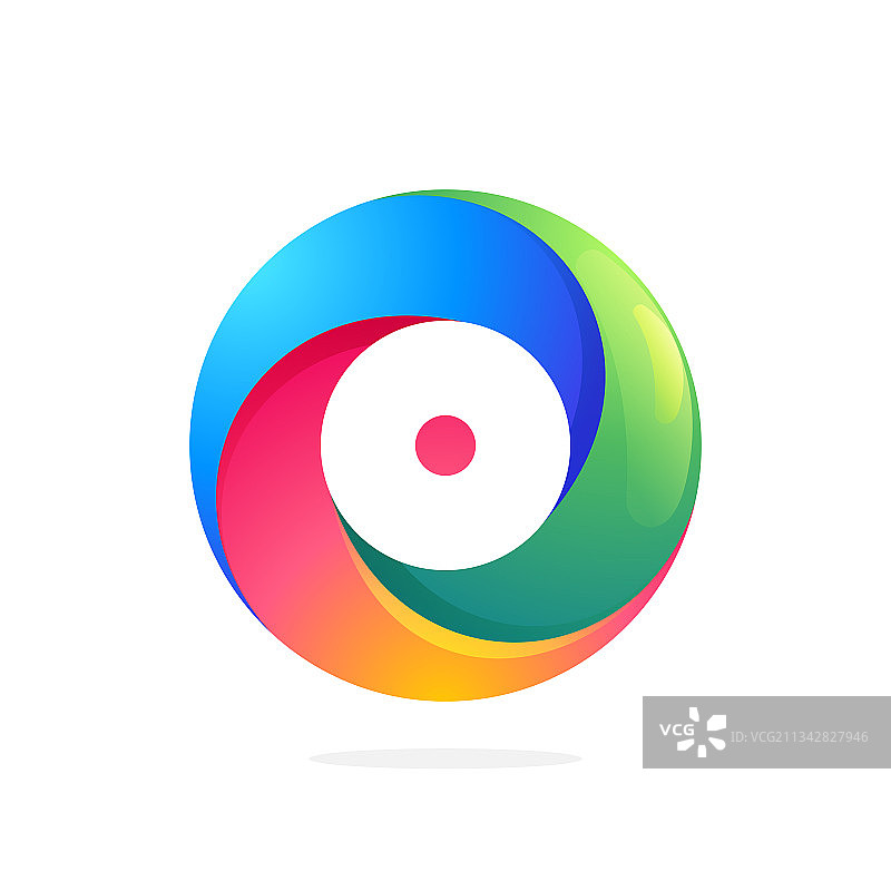 漩涡循环圈内字母O标志图片素材