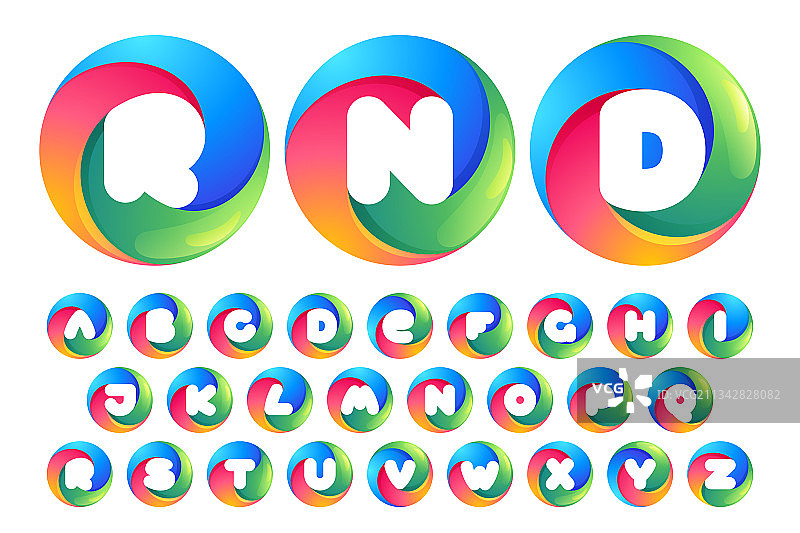 漩涡循环圈内的字母图片素材