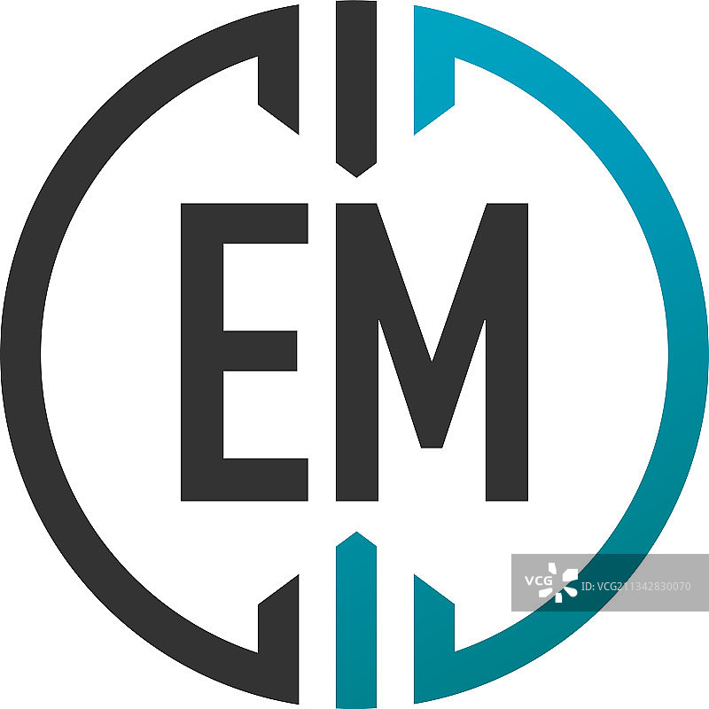 EM字母圆形简约创意标志图片素材
