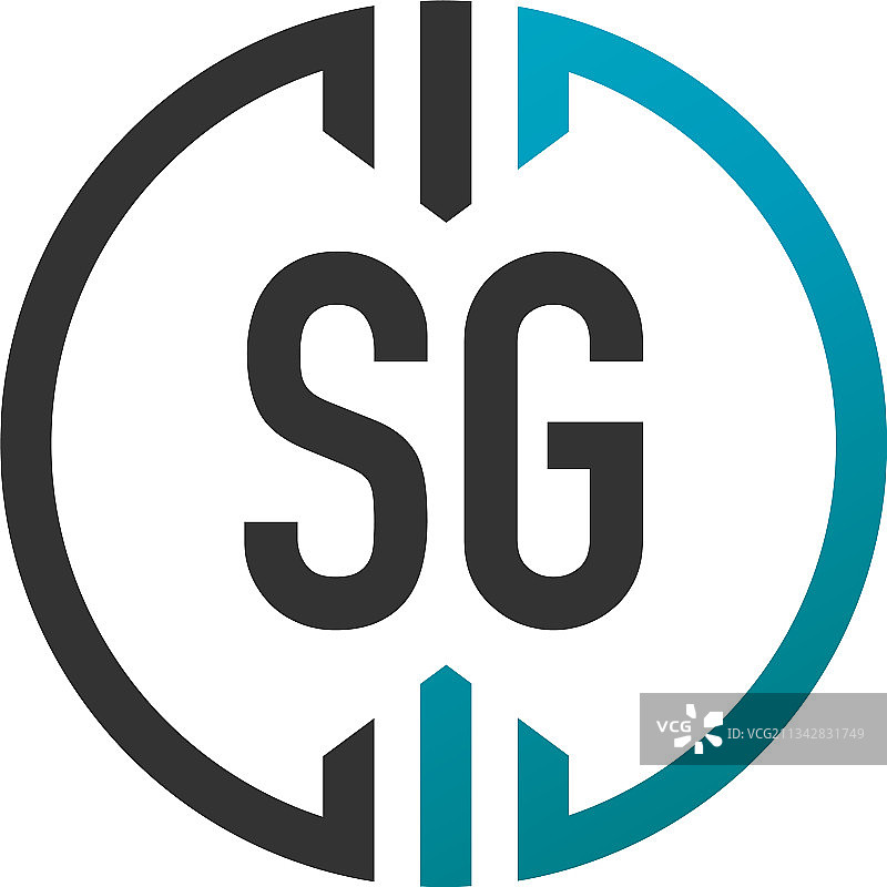 字母SG圆形简约创意标志图片素材