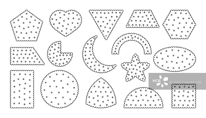 黑色线条饼干零食薄脆饼干图标集图片素材