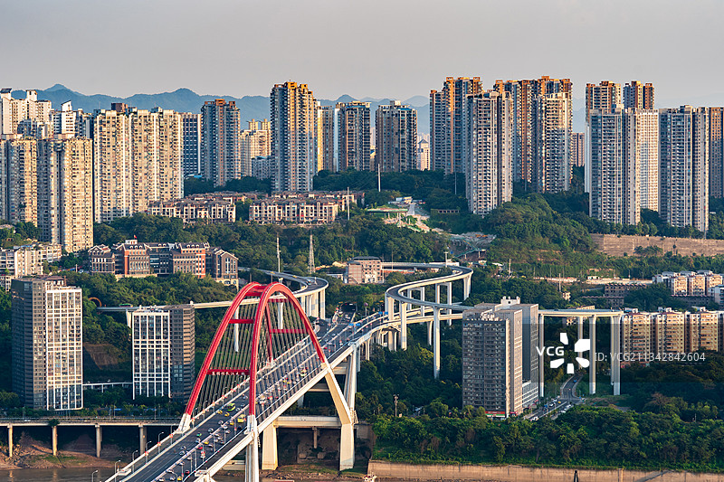 重庆长江大桥铜元局风光图片素材