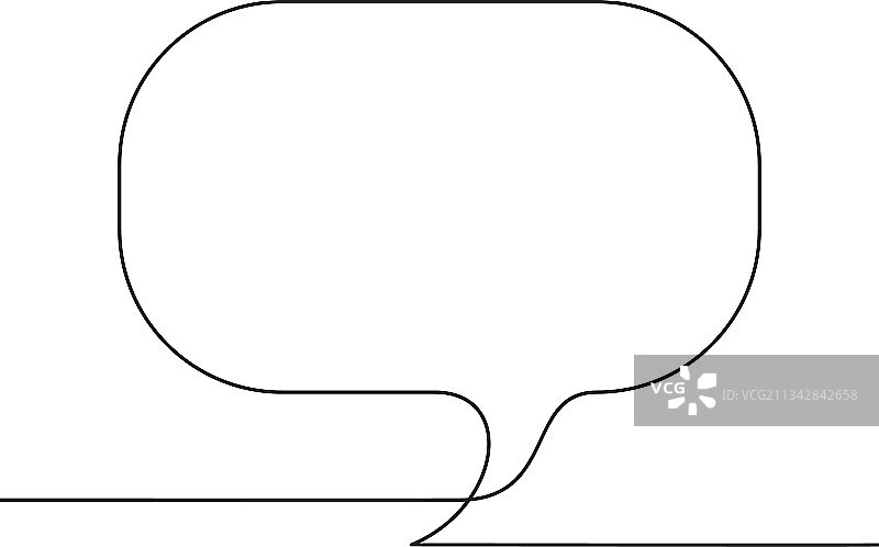 黑色对话气泡的连续线条画图片素材