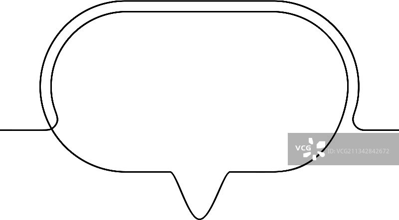 黑色对话气泡的连续线条画图片素材