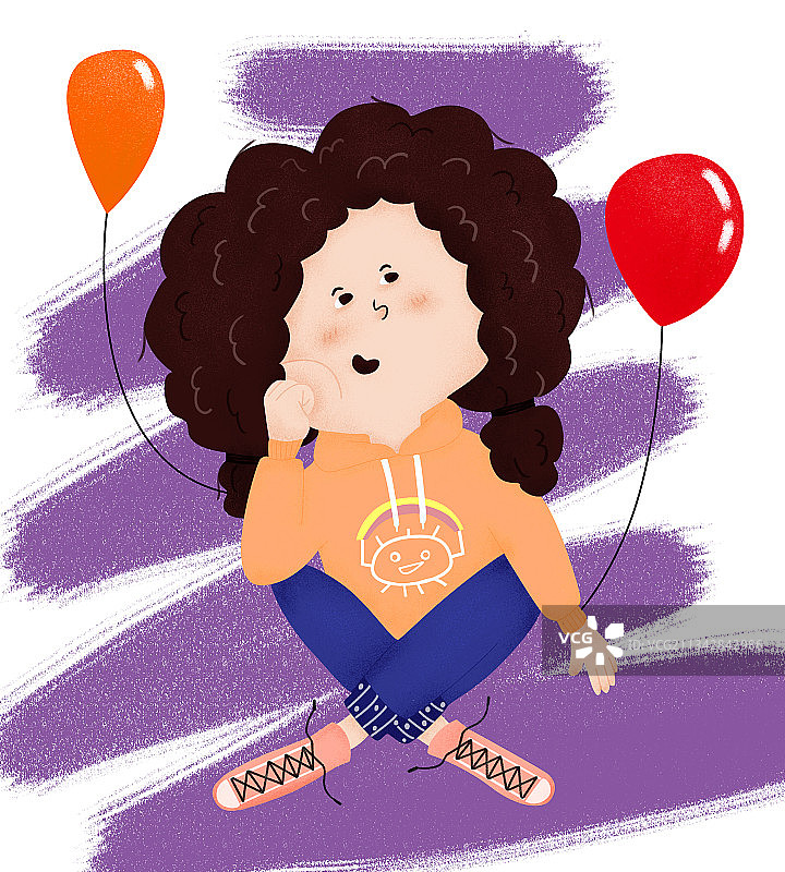 爆炸头女孩图片素材