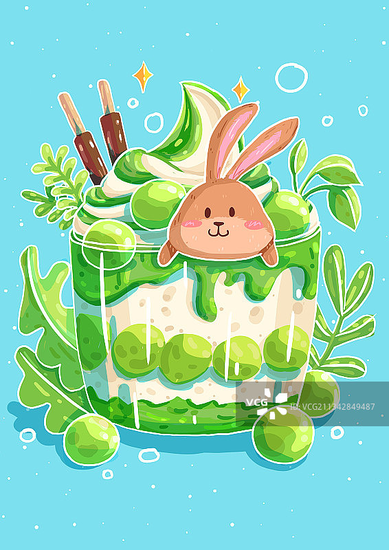 冰淇淋兔子图片素材