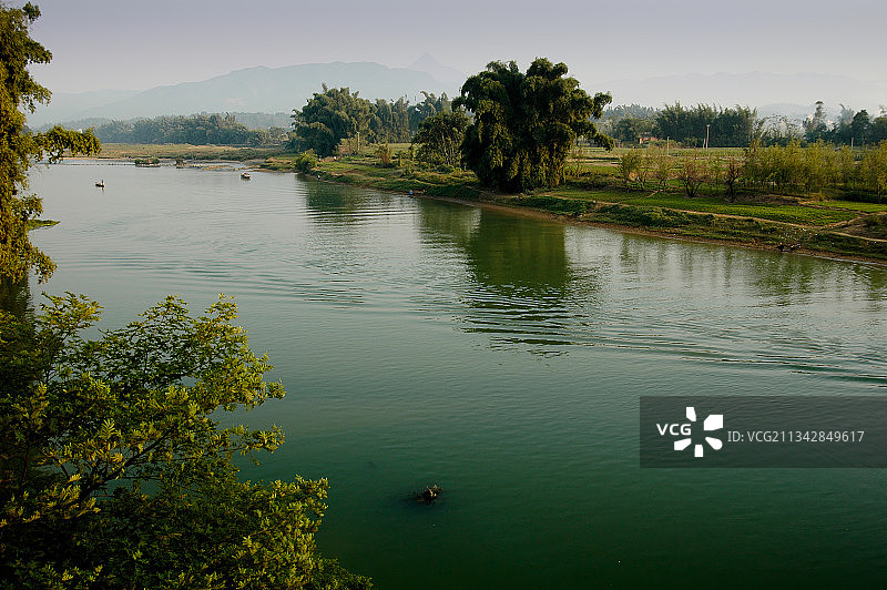 中国广西贺州，桂江，田园景观，珠江流域，西江水系图片素材