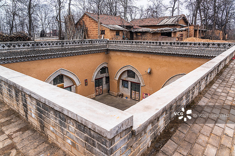 河南陕州地坑院建筑风景图片素材