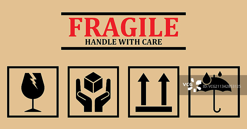 易碎品包装标志图片素材