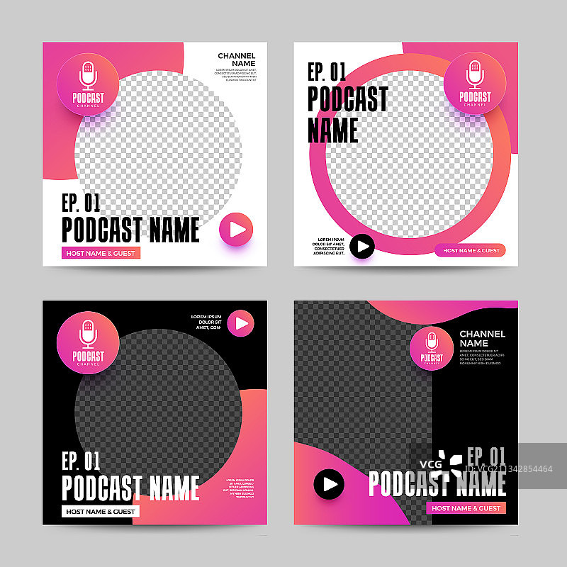 播客封面设计模板01图片素材