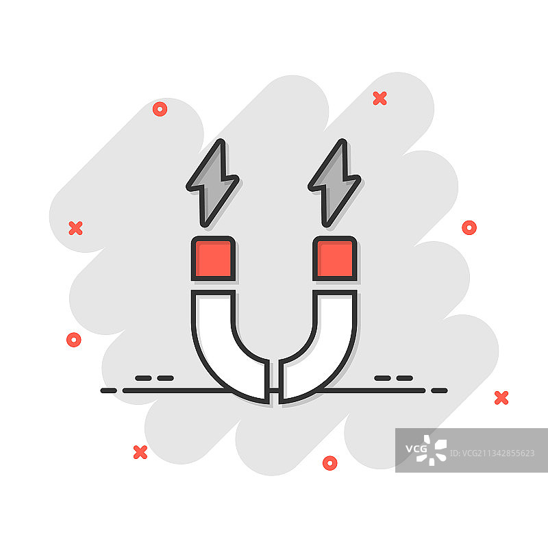 漫画风格的磁铁图标图片素材