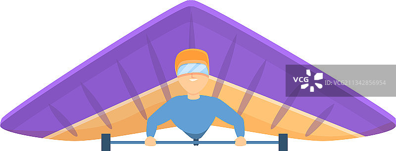 卡通风格滑翔机图标图片素材