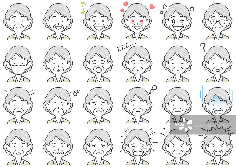 商务女性的各种面部表情图片素材