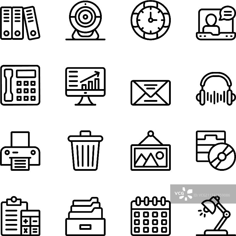 办公用品线性图标包图片素材