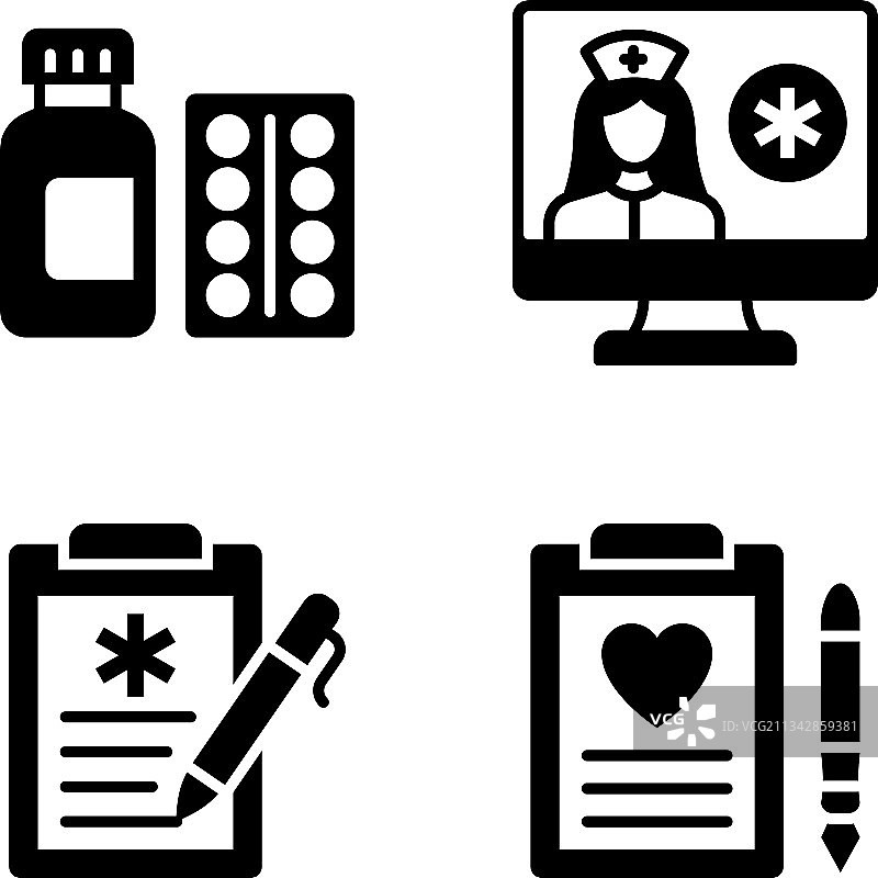 医疗与医药实体图标合集图片素材