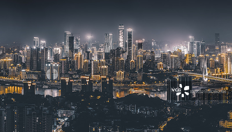 重庆城市景观夜景大画幅图片素材