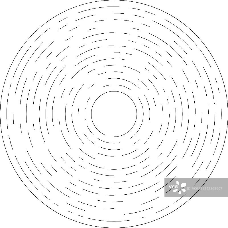 旋转分段线条圆形元素图片素材