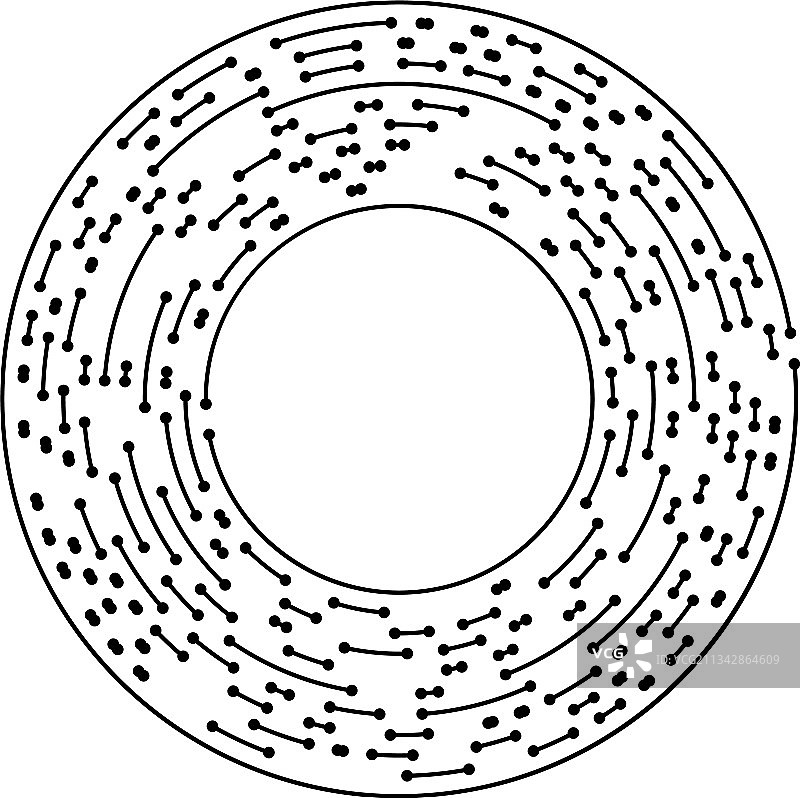 带节点点的圆形放射线条图片素材