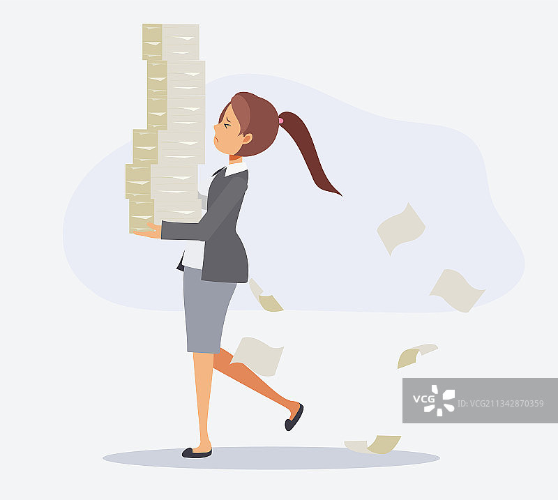 携带文件的女商人图片素材