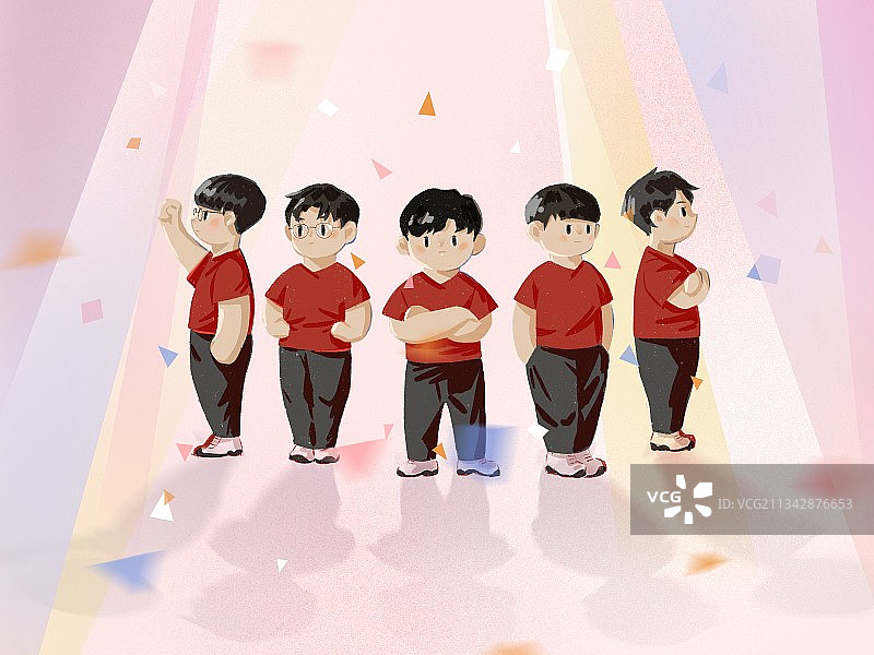 可爱团队卡通人物插画图片素材