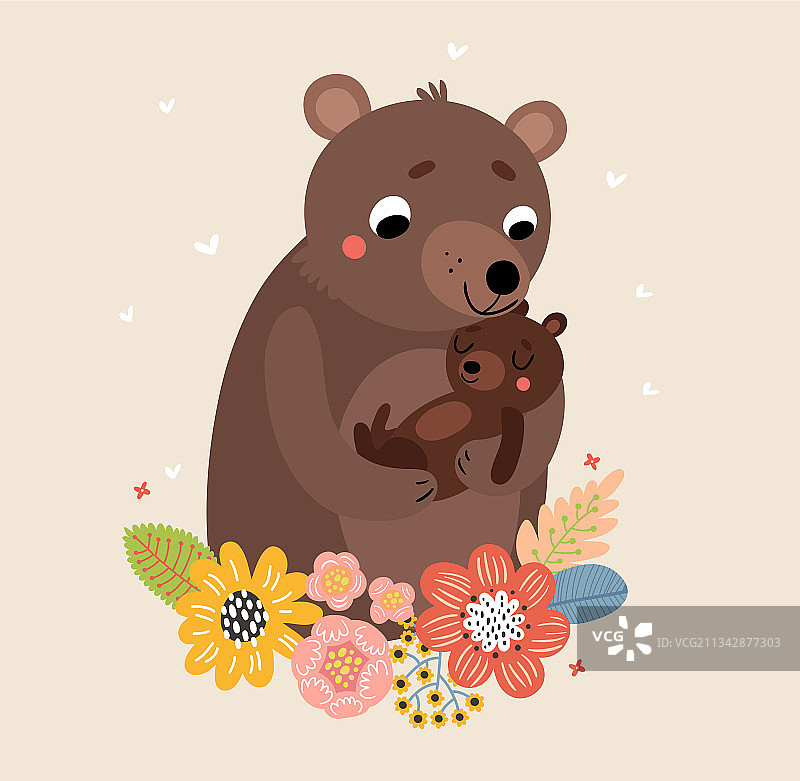 熊妈妈和熊宝宝图片素材