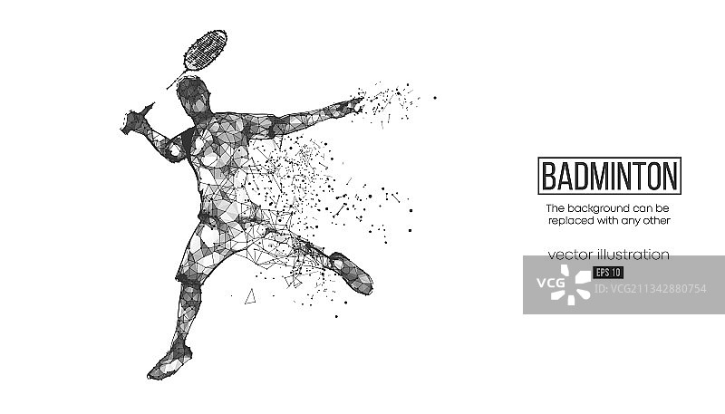 羽毛球线框抽象轮廓图片素材