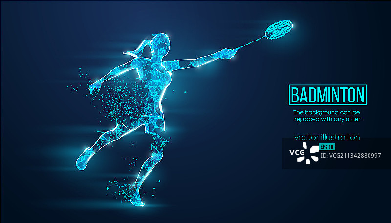 羽毛球线框抽象轮廓图片素材