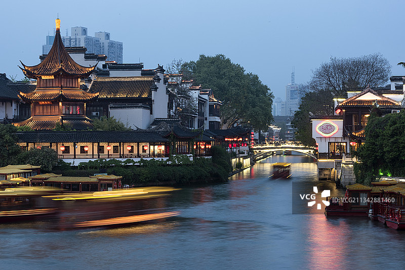 中国江苏南京秦淮河风景区夫子庙图片素材