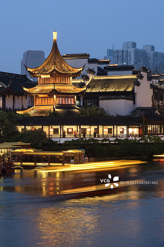 中国江苏南京秦淮河风景区夫子庙图片素材