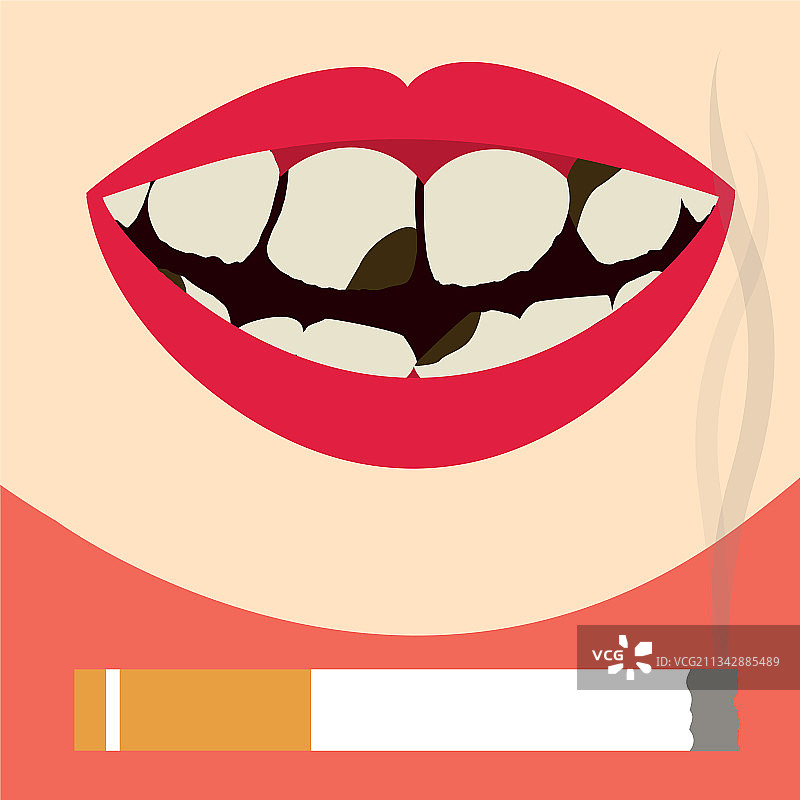 香烟损害的牙齿图片素材