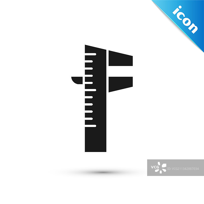 灰色卡尺和比例尺图标图片素材