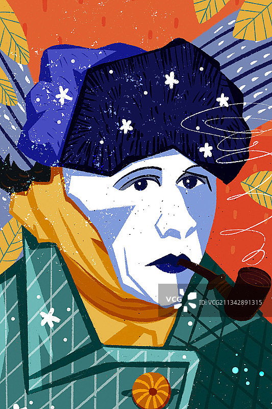 名画插画-梵高图片素材