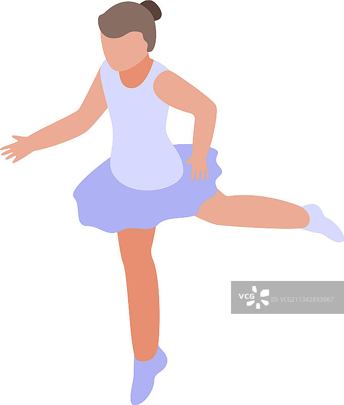 芭蕾舞学校舞蹈演员图标2.5D风格图片素材
