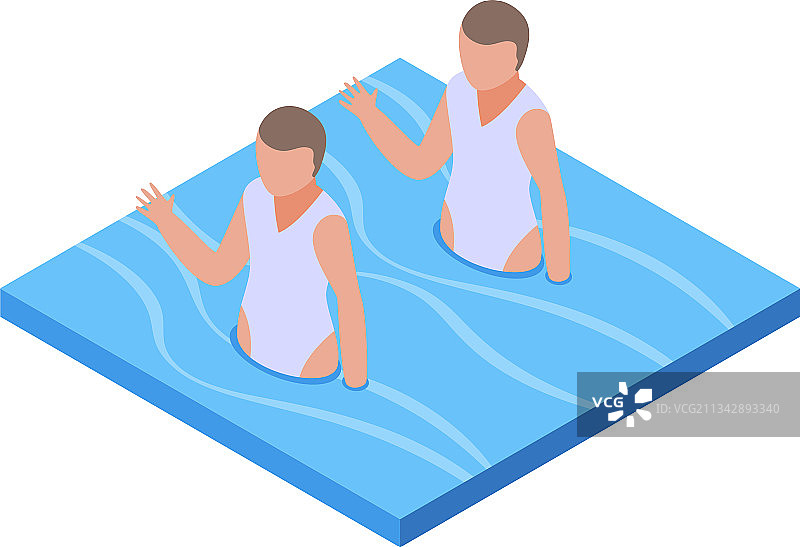 花样游泳水上运动等距图标图片素材