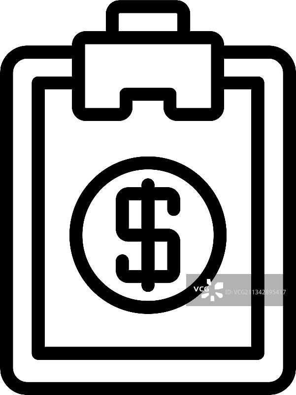 剪贴板银行储备图标（轮廓风格）图片素材