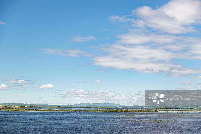夏天的满洲里扎赉诺尔区 中俄边境湿地图片素材