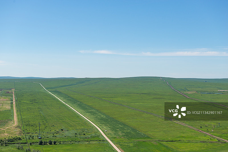 内蒙古满洲里国门 中俄边境 俯瞰满洲里图片素材