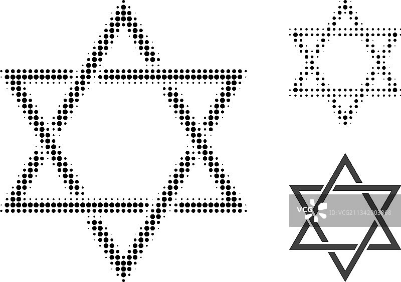 大卫之星半色调点状图标图片素材