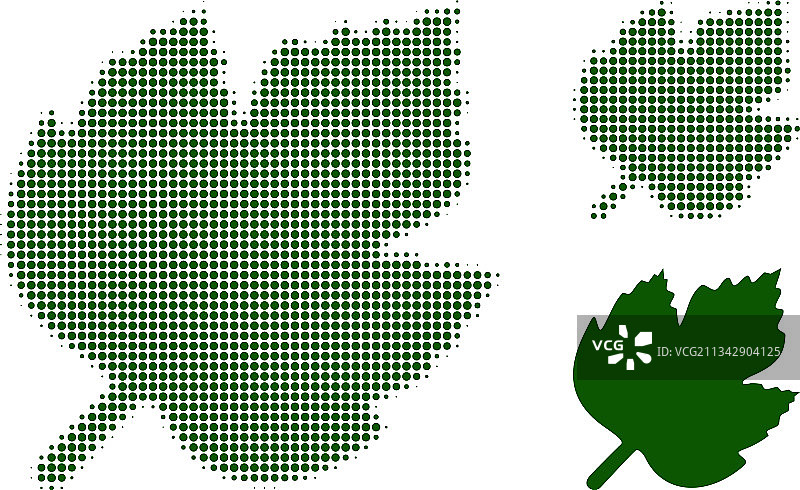 葡萄叶半色调点状图标图片素材