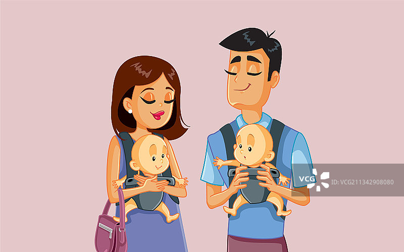 年轻快乐的双胞胎家庭图片素材