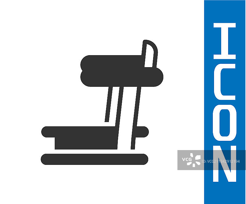 白色背景上的灰色跑步机图标图片素材