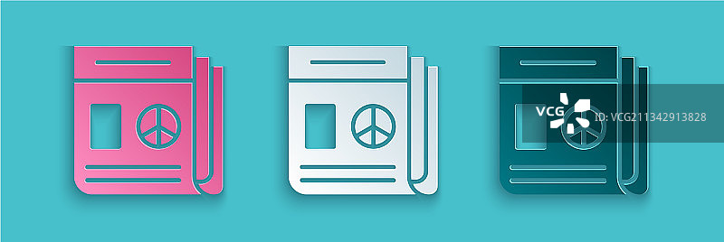 剪纸风格新闻图标图片素材